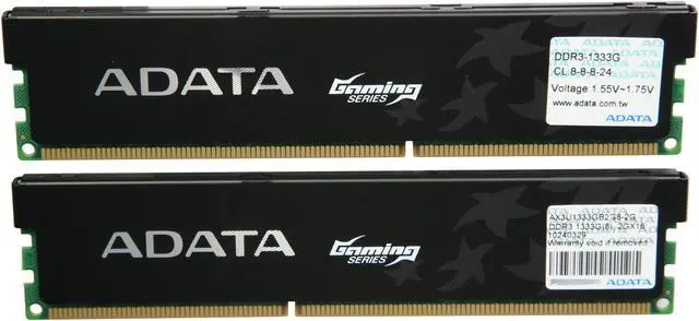 Alt view image 2 of 3 - ADATA Gaming Series 4GB (2 x 2GB) DDR3 1333G (PC3 10666) Desktop Memory Model AX3U1333GB2G8-2G