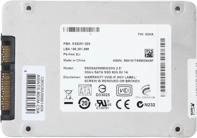 Alt view image 5 of 6 - ADATA 2.5" 80GB SATA II MLC Internal Solid State Drive (SSD) ASINTS-80GM-CSA