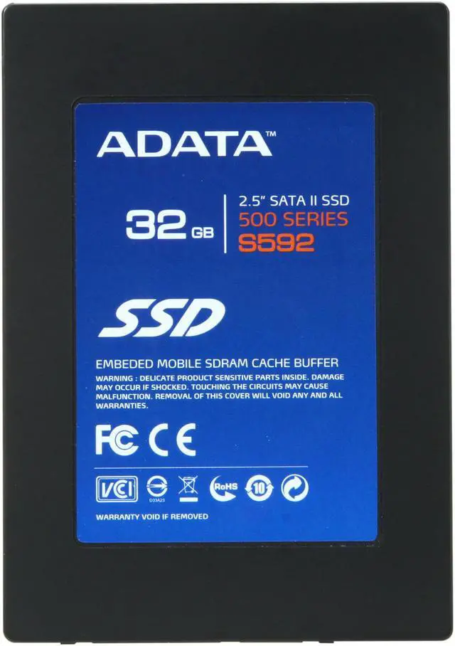 Alt view image 3 of 5 - ADATA 500 Series 2.5" 32GB SATA II MLC Internal Solid State Drive (SSD) AS592S-32GM-C