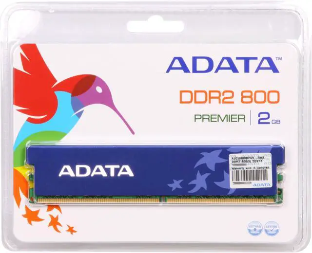 Alt view image 3 of 3 - ADATA 2GB DDR2 800 (PC2 6400) Desktop Memory Model AD2U800B2G5-RHS