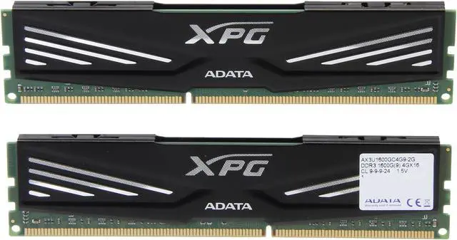 Alt view image 2 of 3 - XPG V1.0 8GB (2 x 4GB) DDR3 1600 (PC3 12800) Desktop Memory Model AX3U1600GC4G9-2G