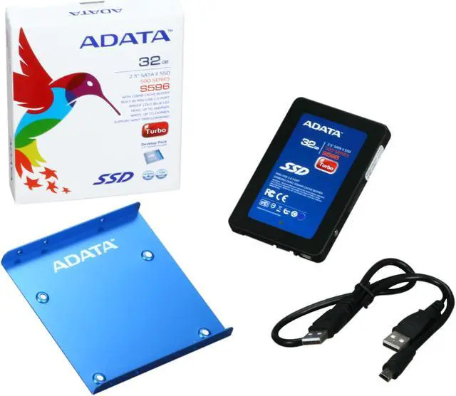 Alt view image 6 of 6 - ADATA S596 Turbo AS596TB-32GM-C 2.5" 32GB USB 2.0 & SATAII Internal / External Solid State Drive (SSD)