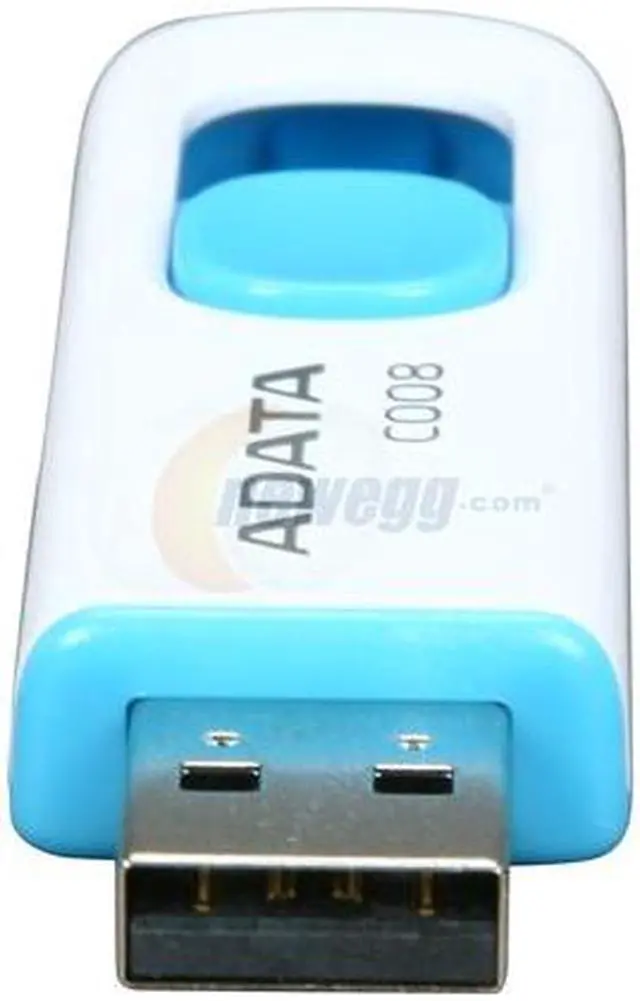 Alt view image 3 of 4 - ADATA Classic Series 16GB Retractable USB 2.0 Flash Drive (White + Blue) AC008-16G-RWE