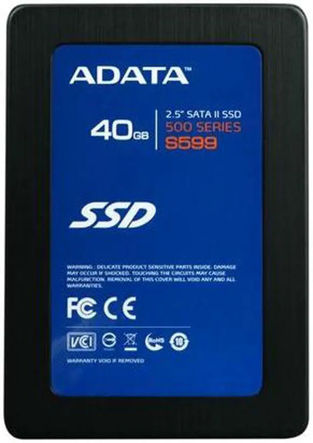 Alt view image 2 of 6 - ADATA S599 AS599S-40GM-C 2.5" 40GB SATA II Internal Solid State Drive (SSD)