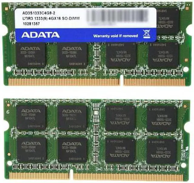 Alt view image 2 of 3 - ADATA Supreme Series 8GB (2 x 4GB) 204-Pin DDR3 SO-DIMM DDR3 1333 (PC3 10600) Laptop Memory Model AD3S1333C4G9-2
