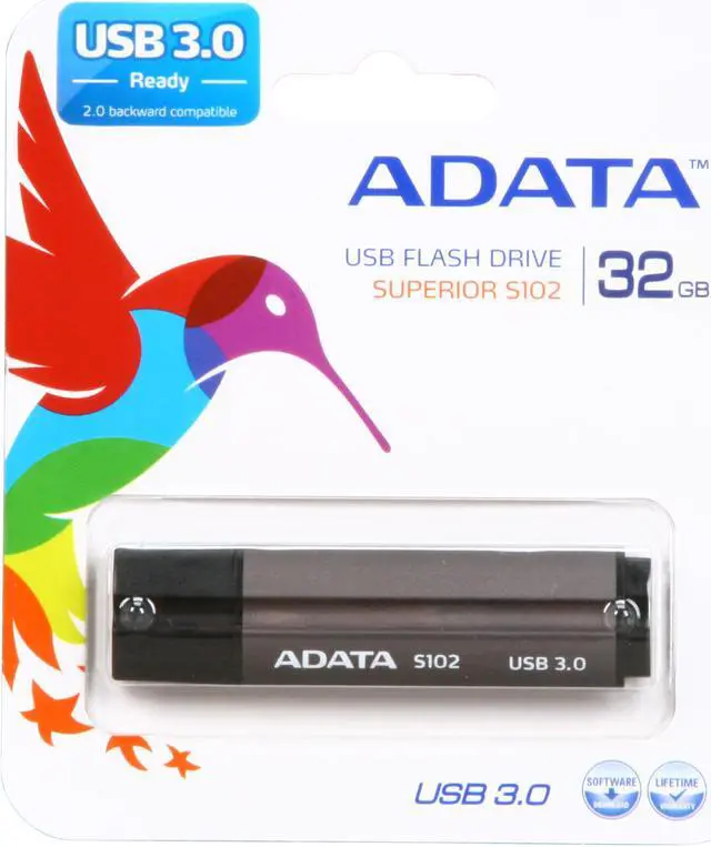 Alt view image 4 of 4 - ADATA Superior Series 32GB S102 USB 3.0 Flash Drive (Titanium Gray) AS102-32G-RGY
