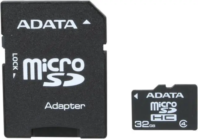 Main image of ADATA 32GB Class 4 Micro SDHC Flash Card with Adapter Model AUSDH32GCL4-RA1