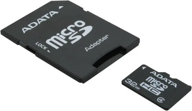 Alt view image 3 of 4 - ADATA 32GB Class 4 Micro SDHC Flash Card with Adapter Model AUSDH32GCL4-RA1