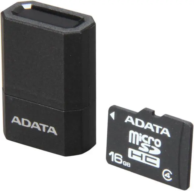 Main image of ADATA 16GB Class 4 Micro SDHC Flash Card with V3 USB Reader (Black/Blue) Model AUSDH16GCL4-RM3BKBL