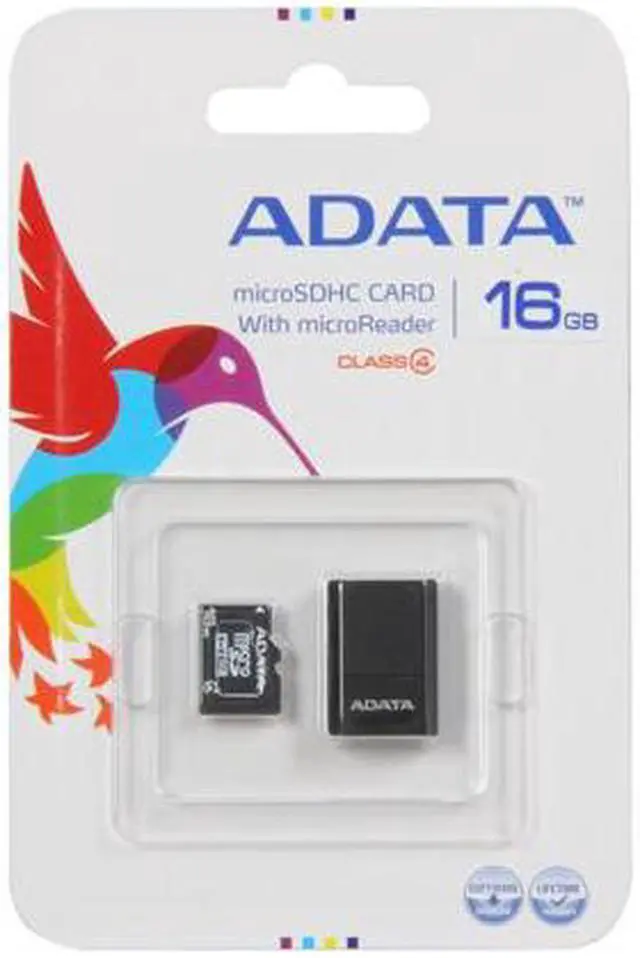 Alt view image 7 of 7 - ADATA 16GB Class 4 Micro SDHC Flash Card with V3 USB Reader (Black/Blue) Model AUSDH16GCL4-RM3BKBL