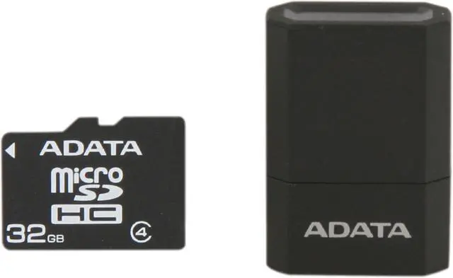 Main image of ADATA 32GB Class 4 Micro SDHC Flash Card with V3 USB Reader (Black/Blue) Model AUSDH32GCL4-RM3BKBL