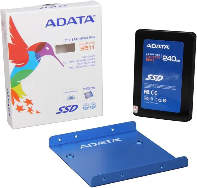 Alt view image 6 of 6 - ADATA S511 Series 2.5" 240GB SATA III MLC Internal Solid State Drive (SSD) AS511S3-240GM-C