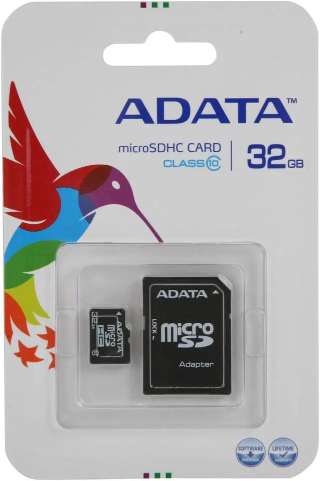 Alt view image 4 of 4 - ADATA 32GB microSDHC Flash Card with Adapter Model AUSDH32GCL10-RA1