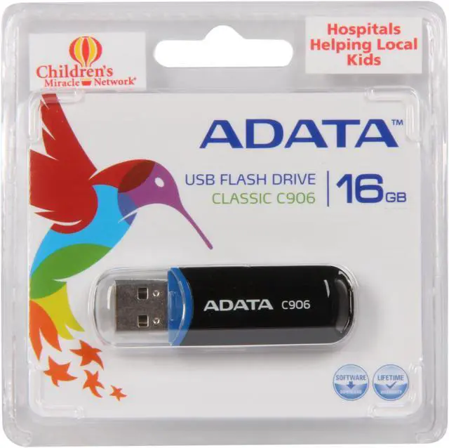 Alt view image 4 of 4 - ADATA Classic Series C906 16GB USB 2.0 Flash Drive (Black) AC906-16G-RBK