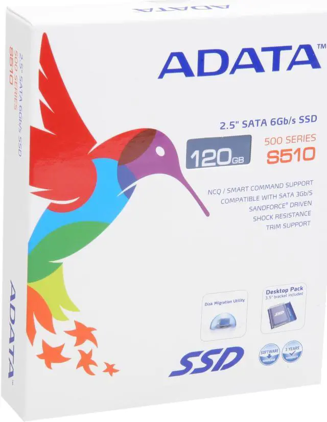 Alt view image 6 of 6 - ADATA S510 Series 2.5" 120GB SATA III MLC Internal Solid State Drive (SSD) AS510S3-120GM-C
