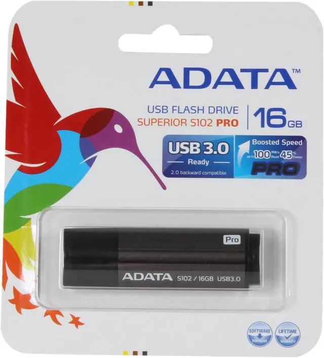 Alt view image 5 of 5 - ADATA 16GB S102 Pro Advanced USB 3.0 Flash Drive, Speed Up to 90MB/s (AS102P-16G-RGY)