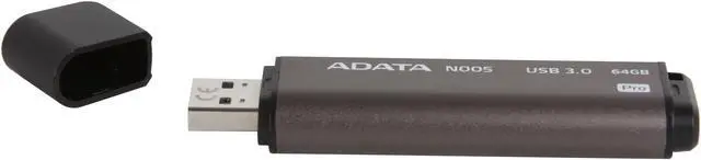 Alt view image 3 of 5 - ADATA N005 Pro 64GB USB 3.0 Flash Drive (Gray) AN005P-64G-CGY