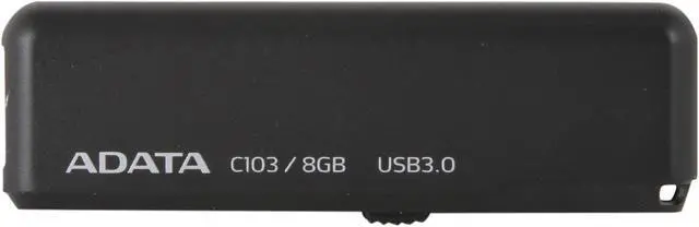 Alt view image 2 of 5 - ADATA Classic Series C103 8GB USB 3.0 Flash Drive (Black) AC103-8G-RBK