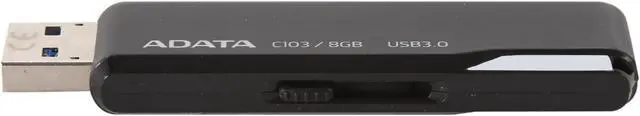 Alt view image 3 of 5 - ADATA Classic Series C103 8GB USB 3.0 Flash Drive (Black) AC103-8G-RBK