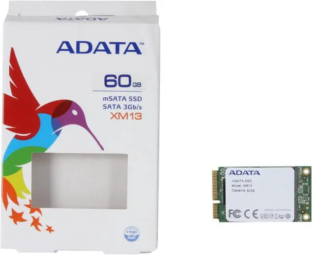 Alt view image 3 of 3 - ADATA XM13 60GB Mini-SATA (mSATA) MLC Internal Solid State Drive (SSD) AXM13S2-60GM-C