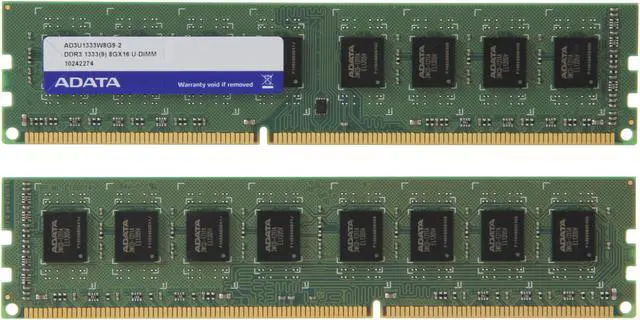 Alt view image 2 of 3 - ADATA Premier Series 16GB (2 x 8GB) DDR3 1333 (PC3 10666) Desktop Memory Model AD3U1333W8G9-2