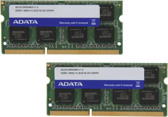 Main image of ADATA Premier Series 16GB (2 x 8GB) 204-Pin DDR3 SO-DIMM DDR3 1600 (PC3 12800) Laptop Memory Model AD3S1600W8G11-2