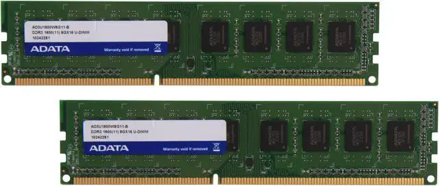 Main image of ADATA Premier Series 16GB (2 x 8GB) DDR3 1600 (PC3 12800) Desktop Memory Model AD3U1600W8G11-2