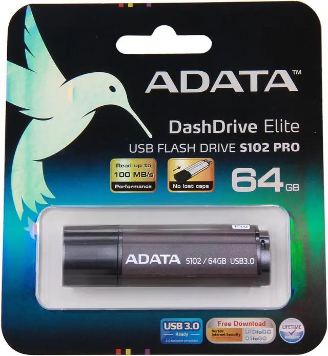 Alt view image 5 of 5 - ADATA 64GB S102 Pro Advanced USB 3.0 Flash Drive, Speed Up to 100MB/s (AS102P-64G-RGY)
