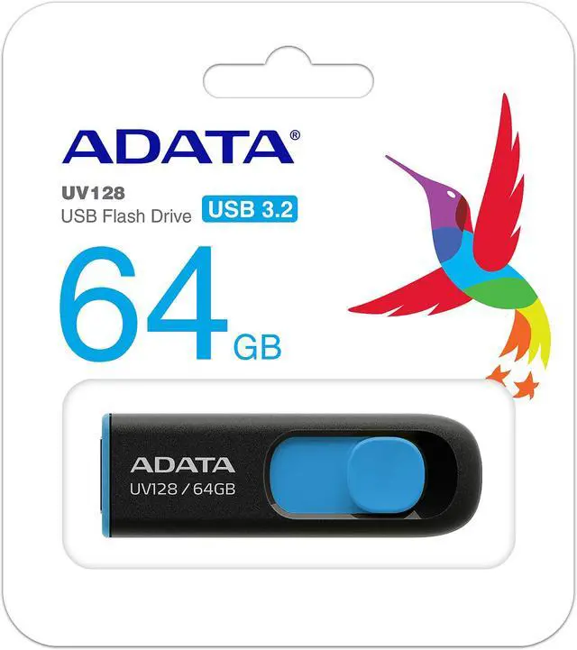 Alt view image 5 of 4 - ADATA 64GB UV128 USB 3.2 Gen 1 Flash Drive (AUV128-64G-RBE)