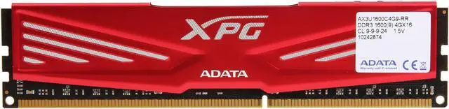 Alt view image 2 of 3 - XPG V1.0 4GB DDR3 1600 (PC3 12800) Desktop Memory Model AX3U1600C4G9-RR