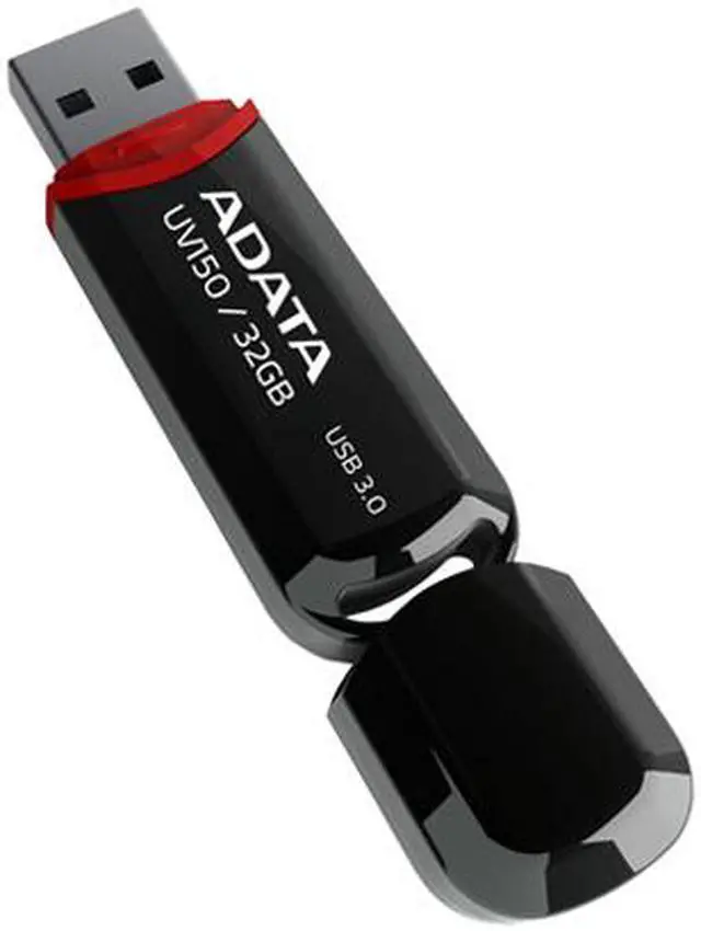 Alt view image 3 of 5 - ADATA 32GB UV150 Snap-on Cap USB 3.0 Flash Drive (AUV150-32G-RBK)