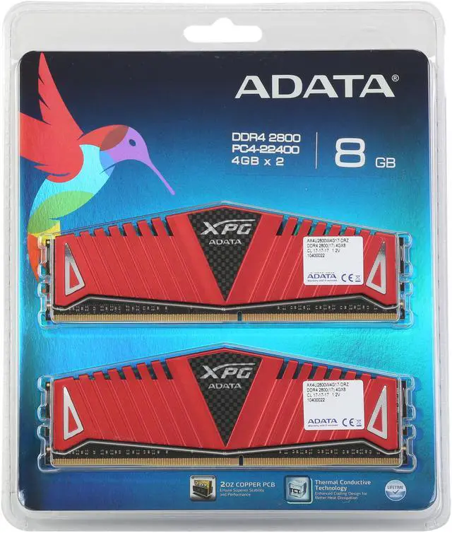 XPG Z1 8GB (2 x 4GB) DDR4 2800 (PC4 22400) Desktop Memory Model