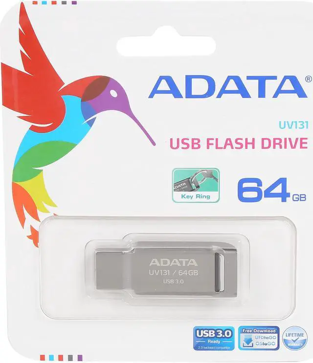 Alt view image 2 of 2 - ADATA 64GB UV131 USB 3.0 Flash Drive (AUV131-64G-RGY)