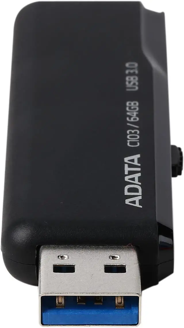 Alt view image 4 of 5 - ADATA C103 64GB Retractable USB 3.0 Flash Drive AC103-64G-RBK