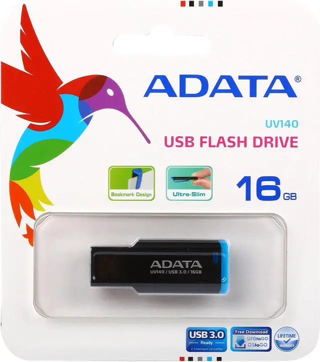 Alt view image 6 of 6 - ADATA 16GB UV140 Bookmarked, Capless USB 3.0 Flash Drive (AUV140-16G-RBE)