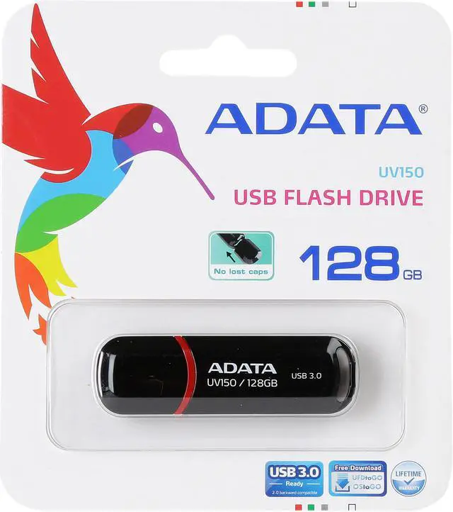 Alt view image 5 of 6 - ADATA 128GB UV150 Snap-on Cap USB 3.0 Flash Drive (AUV150-128G-RBK)