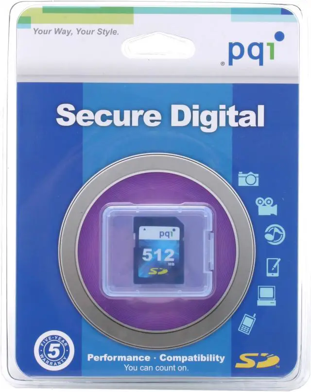Main image of PQI 512MB Secure Digital (SD) Flash Media Model AE11-5120-0121
