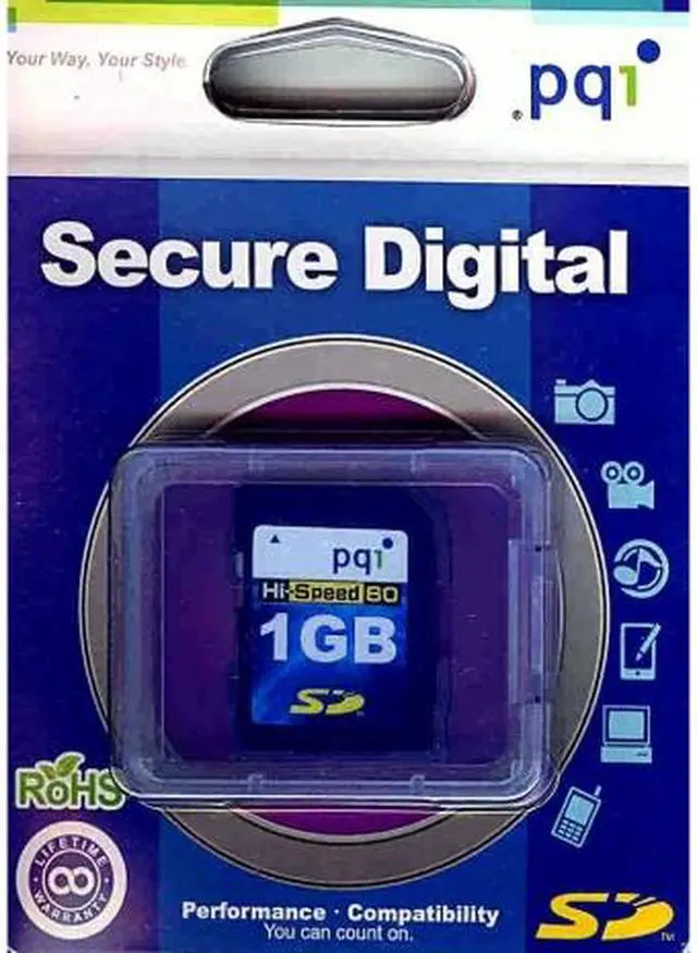 Alt view image 2 of 2 - PQI 1GB Secure Digital (SD) Flash Card Model AE21-1030-0101