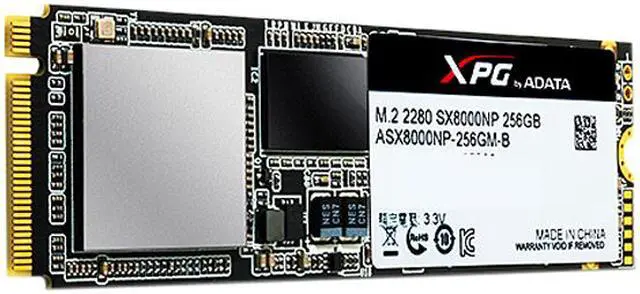 Alt view image 2 of 4 - XPG SX8000 M.2 2280 256GB NVMe PCI-Express 3.0 x4 MLC Internal Solid State Drive (SSD) ASX8000NP-256GM-C