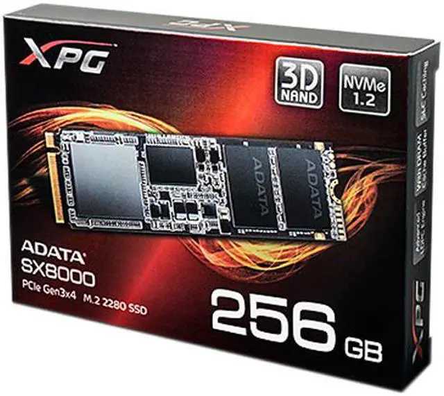 Alt view image 4 of 4 - XPG SX8000 M.2 2280 256GB NVMe PCI-Express 3.0 x4 MLC Internal Solid State Drive (SSD) ASX8000NP-256GM-C