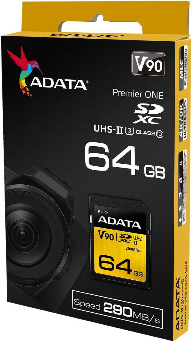 Alt view image 3 of 3 - ADATA Premier ONE 64GB Secure Digital Extended Capacity (SDXC) Flash Card Model ASDX64GUII3CL10-C