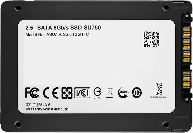 Alt view image 5 of 6 - ADATA Ultimate SU750 2.5" 512GB SATA III 3D TLC Internal Solid State Drive (SSD) ASU750SS-512GT-C