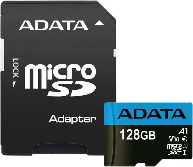 Alt view image 3 of 5 - ADATA 128GB Premier microSDXC UHS-I / Class 10 V10 A1 Memory Card with SD Adapter, Speed Up to 100MB/s (AUSDX128GUICL10A1-RA1)