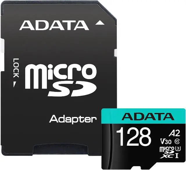 Alt view image 2 of 3 - ADATA 128GB Premier Pro microSDXC UHS-I U3 / Class 10 V30 A2 Memory Card with SD Adapter, Speed Up to 100MB/s (AUSDX128GUI3V30SA2-RA1)
