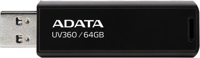 Alt view image 2 of 5 - ADATA 64GB UV360 USB 3.2 Gen 1 Flash Drive (AUV360-64G-RBK)