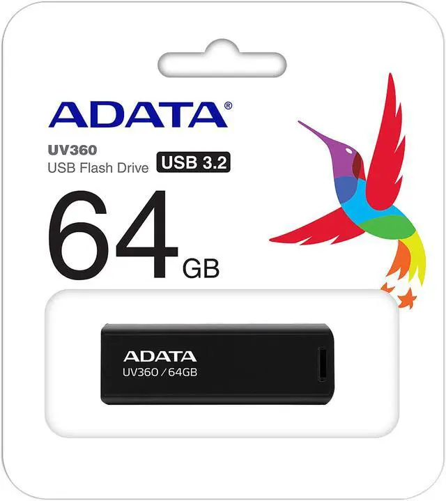 Alt view image 5 of 5 - ADATA 64GB UV360 USB 3.2 Gen 1 Flash Drive (AUV360-64G-RBK)