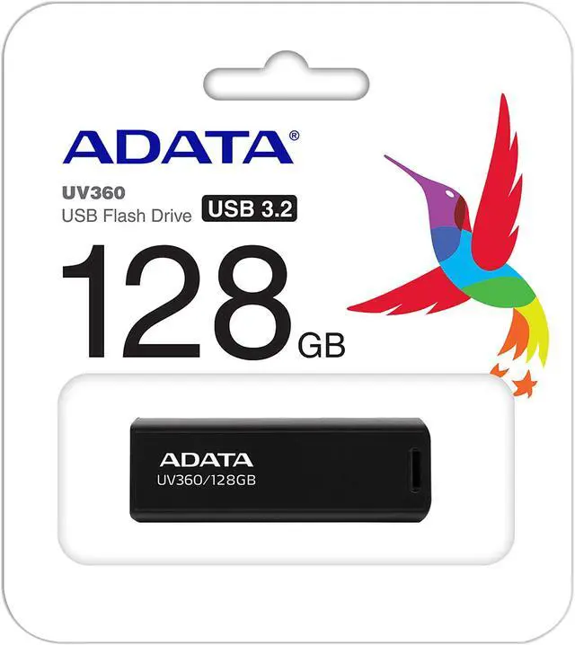 Alt view image 5 of 5 - ADATA 128GB UV360 USB 3.2 Gen 1 Flash Drive (AUV360-128G-RBK)