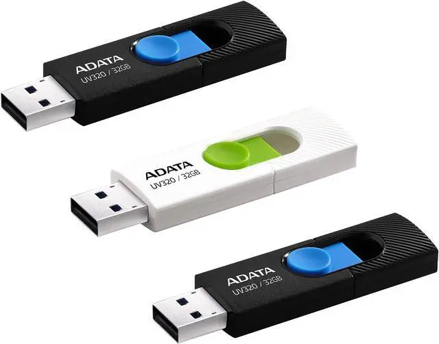 Main image of ADATA UV320 96GB (32GB x 3) USB Flash Drive, 3-pack AUV320-32G-3BWB