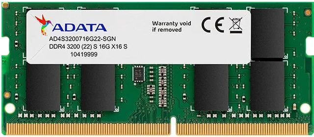 Main image of ADATA Premier Series 16GB 260-Pin DDR4 SO-DIMM DDR4 3200 (PC4 25600) Laptop Memory Model AD4S320016G22-RGN