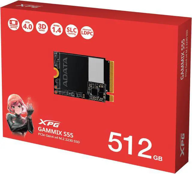 Alt view image 7 of 7 - XPG GAMMIX S55 M.2 2230 512GB PCI-Express 4.0 x4 3D NAND SGAMMIXS55-512G-C